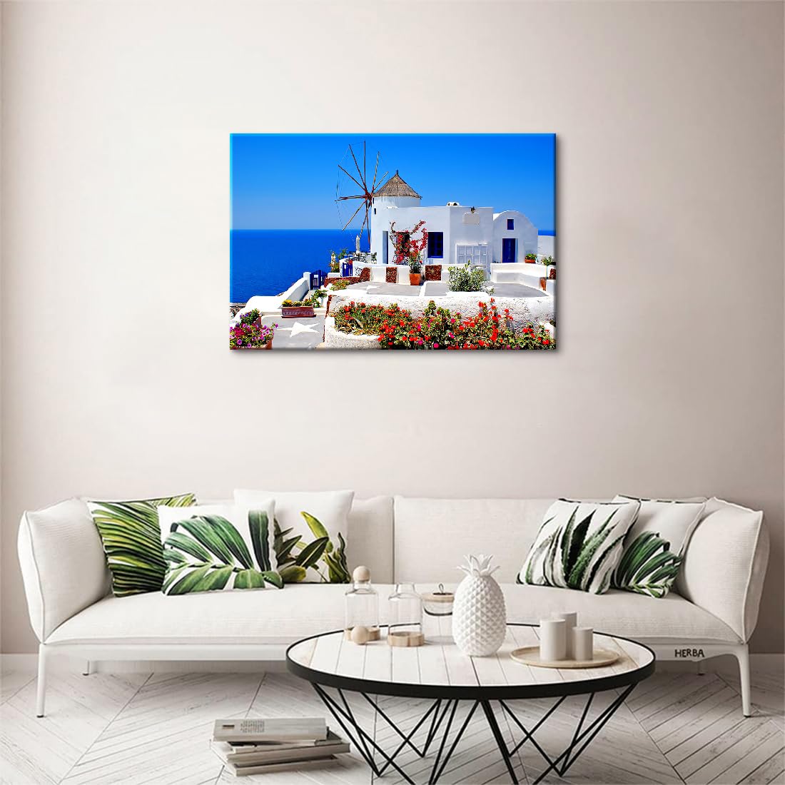 Amazon.co.jp: アートパネル 北欧ギリシャサントリーニ島エーゲ海